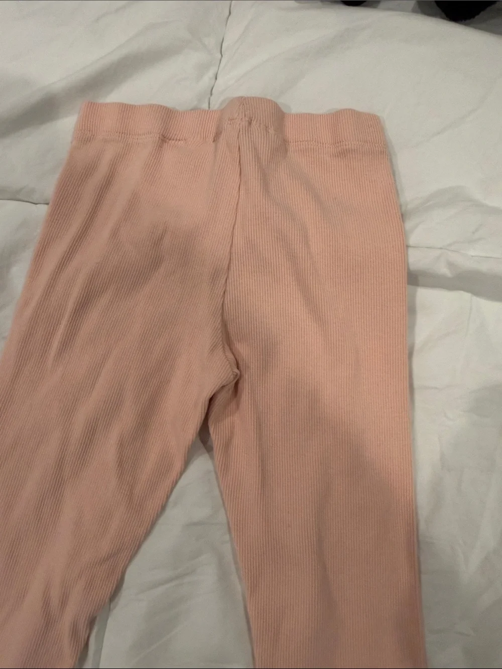 H&M Girls' Ribbed Light Pink Leggings